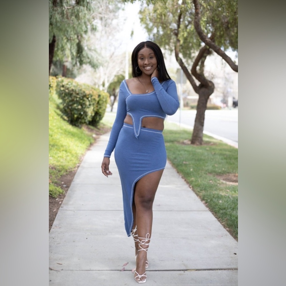 It is Your Time Asymmetrical Skirt Set